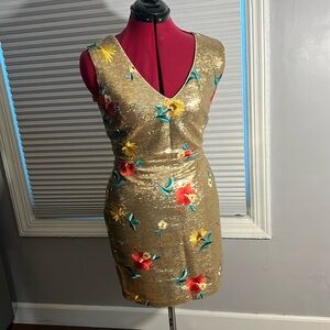 Lulus gold sequen dress